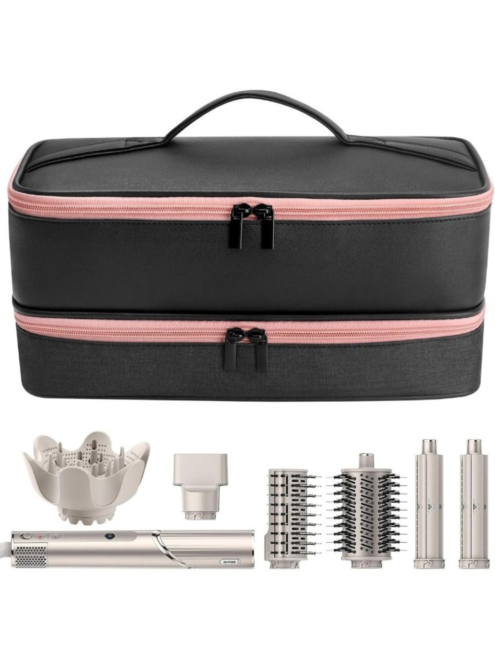 Double-Layer Travel Case for Hair Dryer & Accessories - Beauty Styler Organizer
